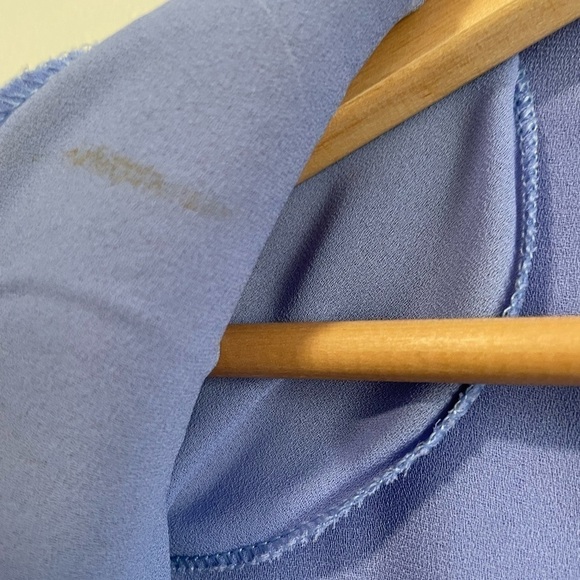 Vintage Long  Lavender Sheer Dress with Puff Sleeves - Picture 6 of 10